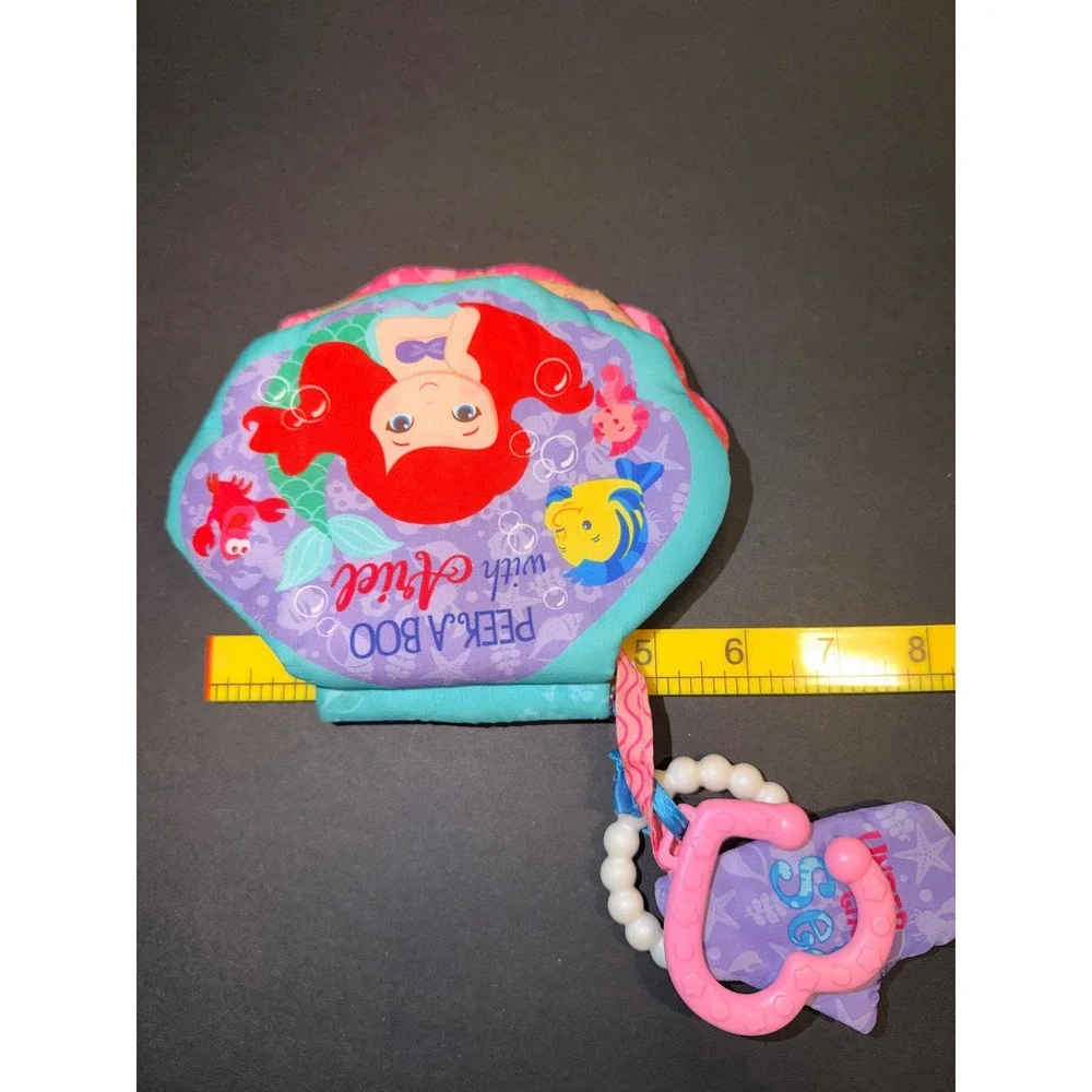 Disney Ariel Little Mermaid Peek-A-Boo Soft Book Sensory Crinkle Toy with Mirror